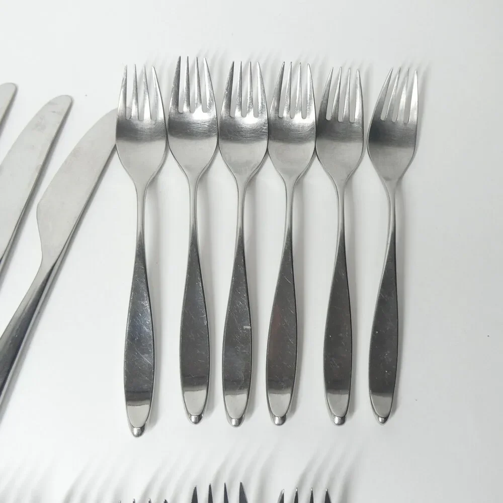 Lauffer Towle Design 2 Stainless Japan 21pc Flatware Lot Forks 18/8 MCM Vintage